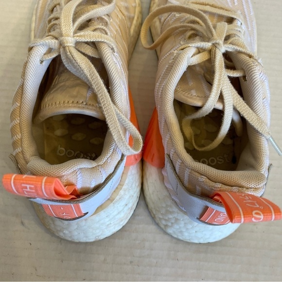 Adidas NMD R2 Linen Beige White Running Shoes Sneakers Size 8.5 - Picture 6 of 14